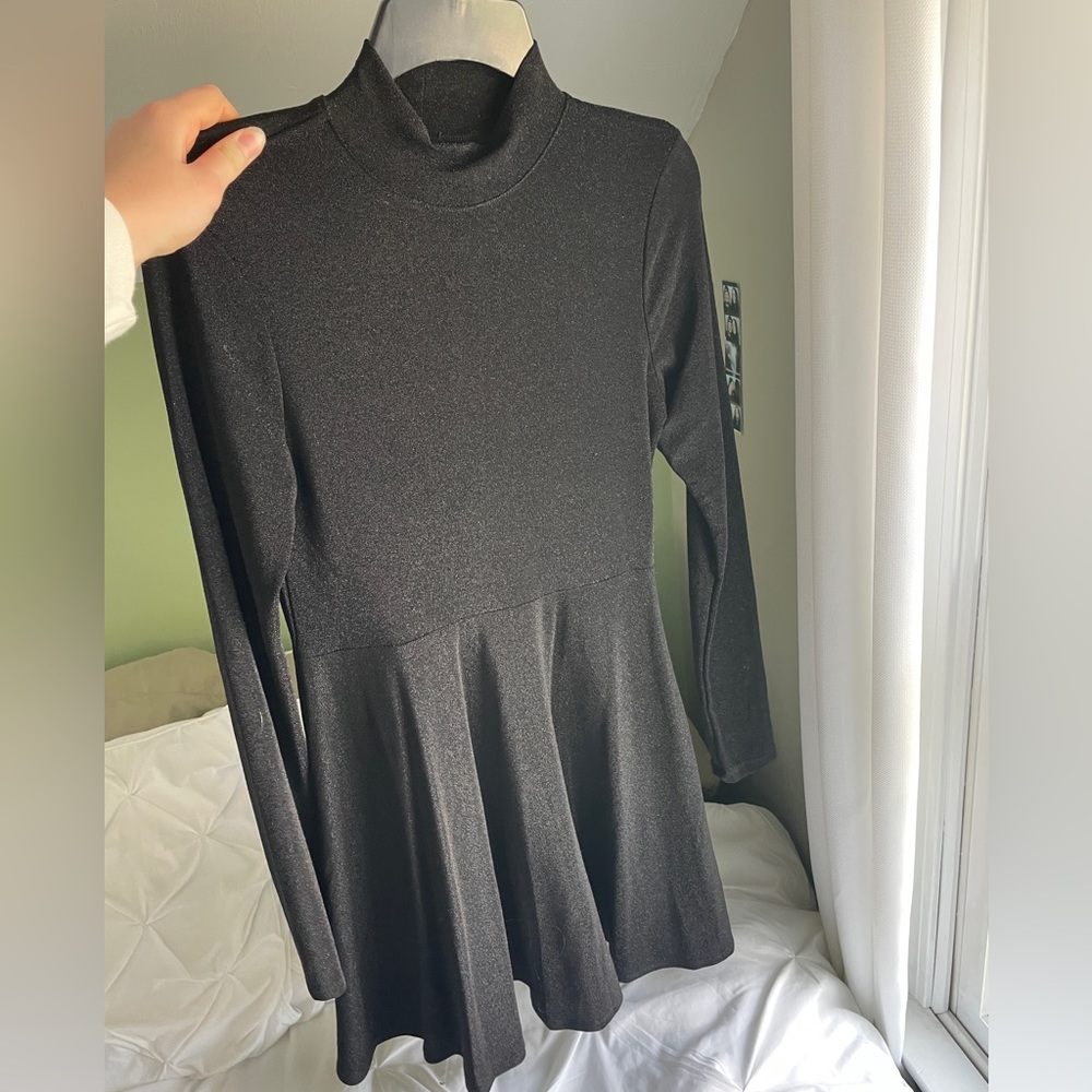 black turtle neck dress